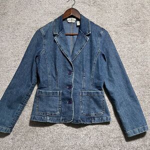 Duck Head Woman’s Button Front Collared Fitted Denim Jacket Size 10